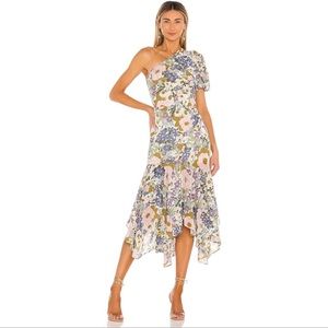 ASTR the Label Santorini Floral One Shoulder Midi Dress NWT Size Small